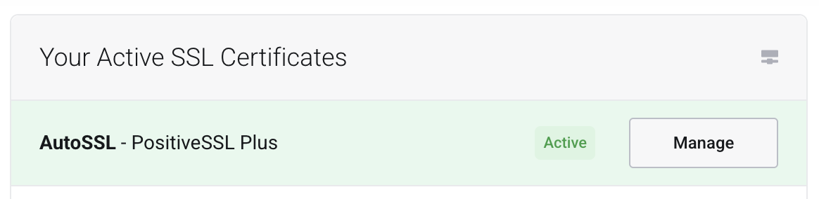 AutoSSL active certificate product
